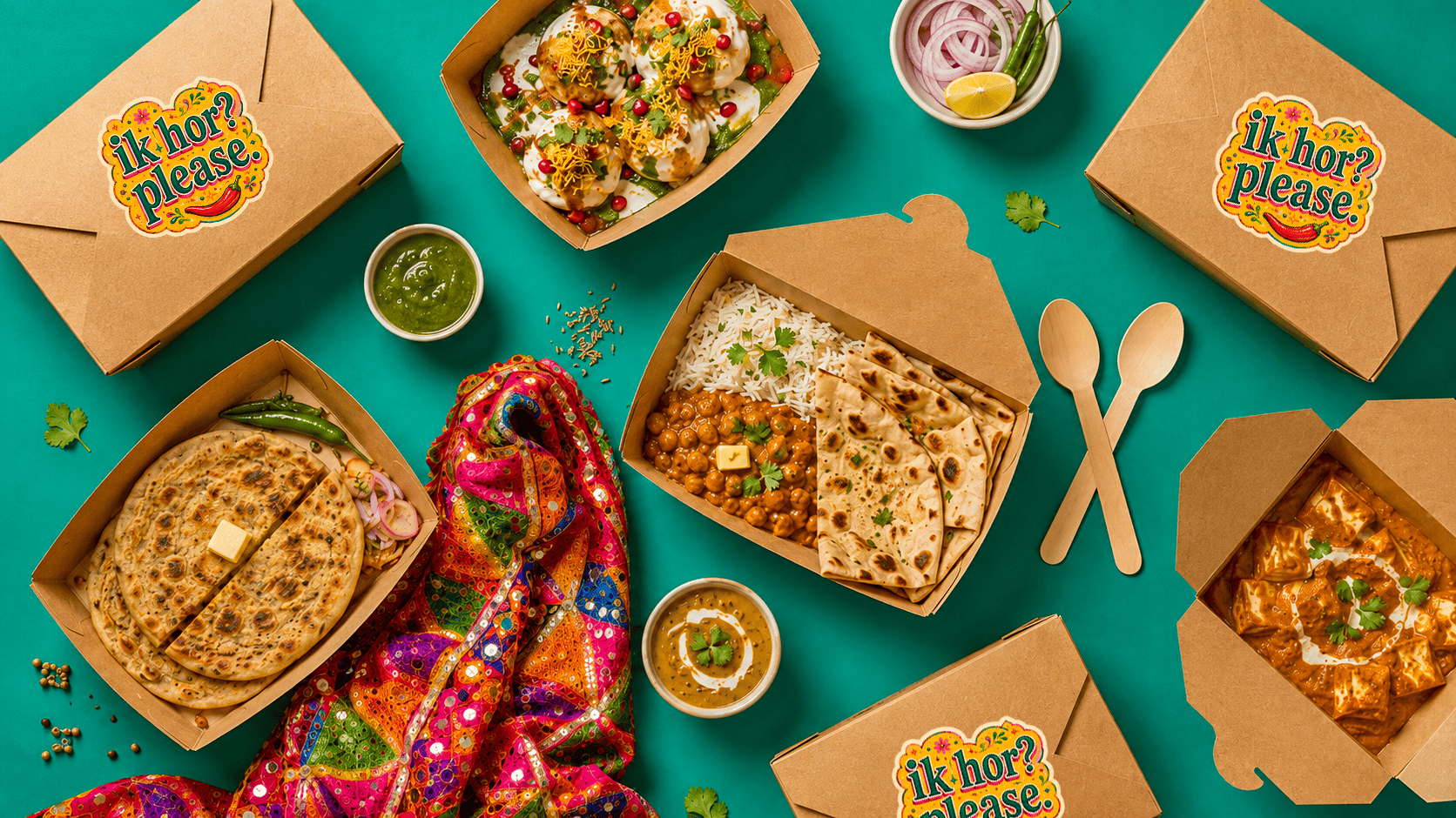 Punjabi Kadhai food packaging design with authentic Punjabi-inspired branding