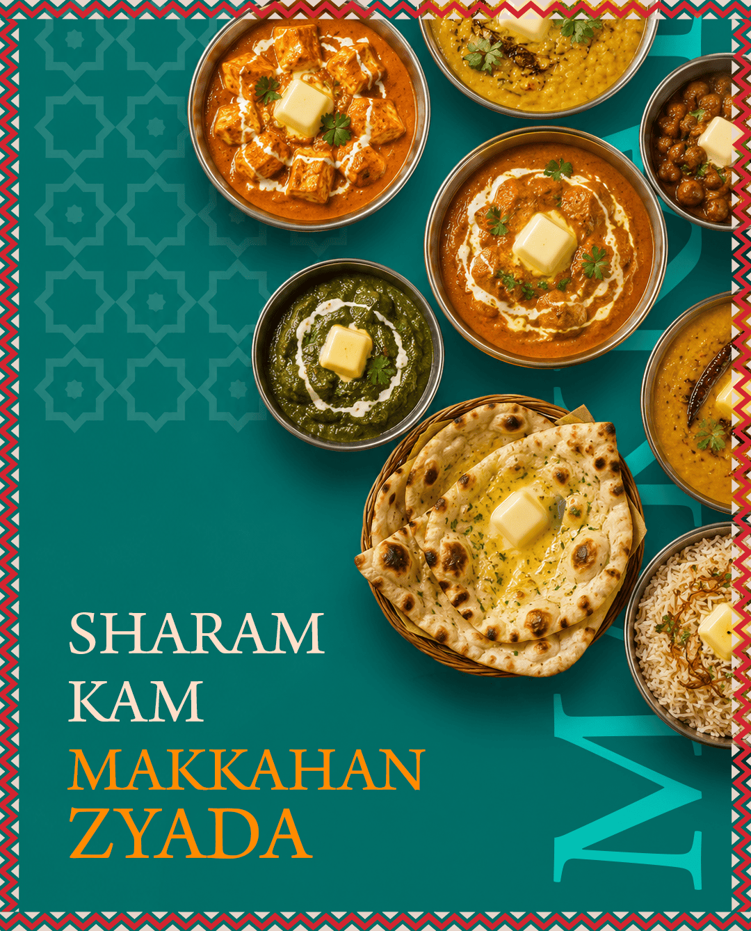 Punjabi Kadhai promotional poster design for restaurant marketing